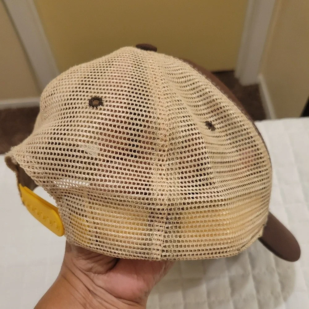 Rare 90s Billabong Brown Beige Mesh Trucker Cap Surfing Monkey Chimpanzee Hat - Picture 5 of 8